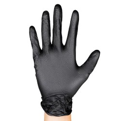 *JBM GUANTES NEGROS DESECHABLES DE NITRILO 7 0 MIL