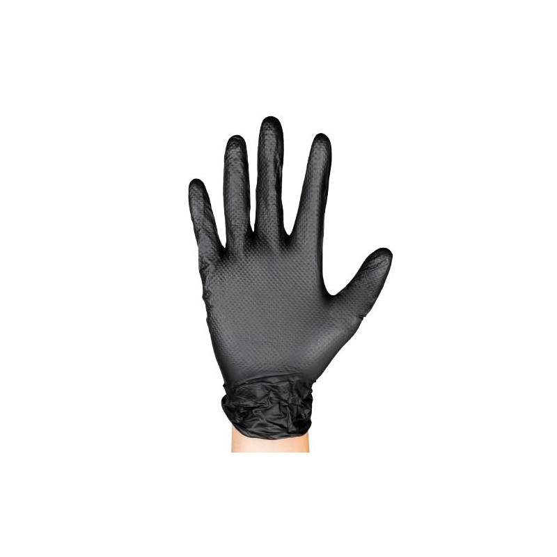 *JBM GUANTES NEGROS DESECHABLES DE NITRILO 7 0 MIL