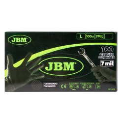 *JBM GUANTES NEGROS DESECHABLES DE NITRILO 7 0 MIL